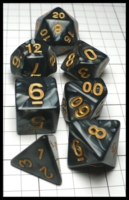 Dice : Dice - Dice Sets - QMay Black Swirl with Yellow Numerals - Amazon 2023
